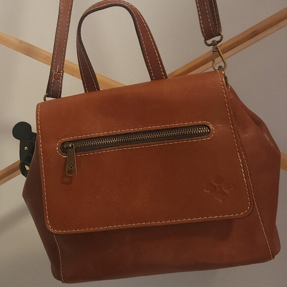 Patricia Nash Brown Leather Backpack, Shoulder or Crossbody Bag